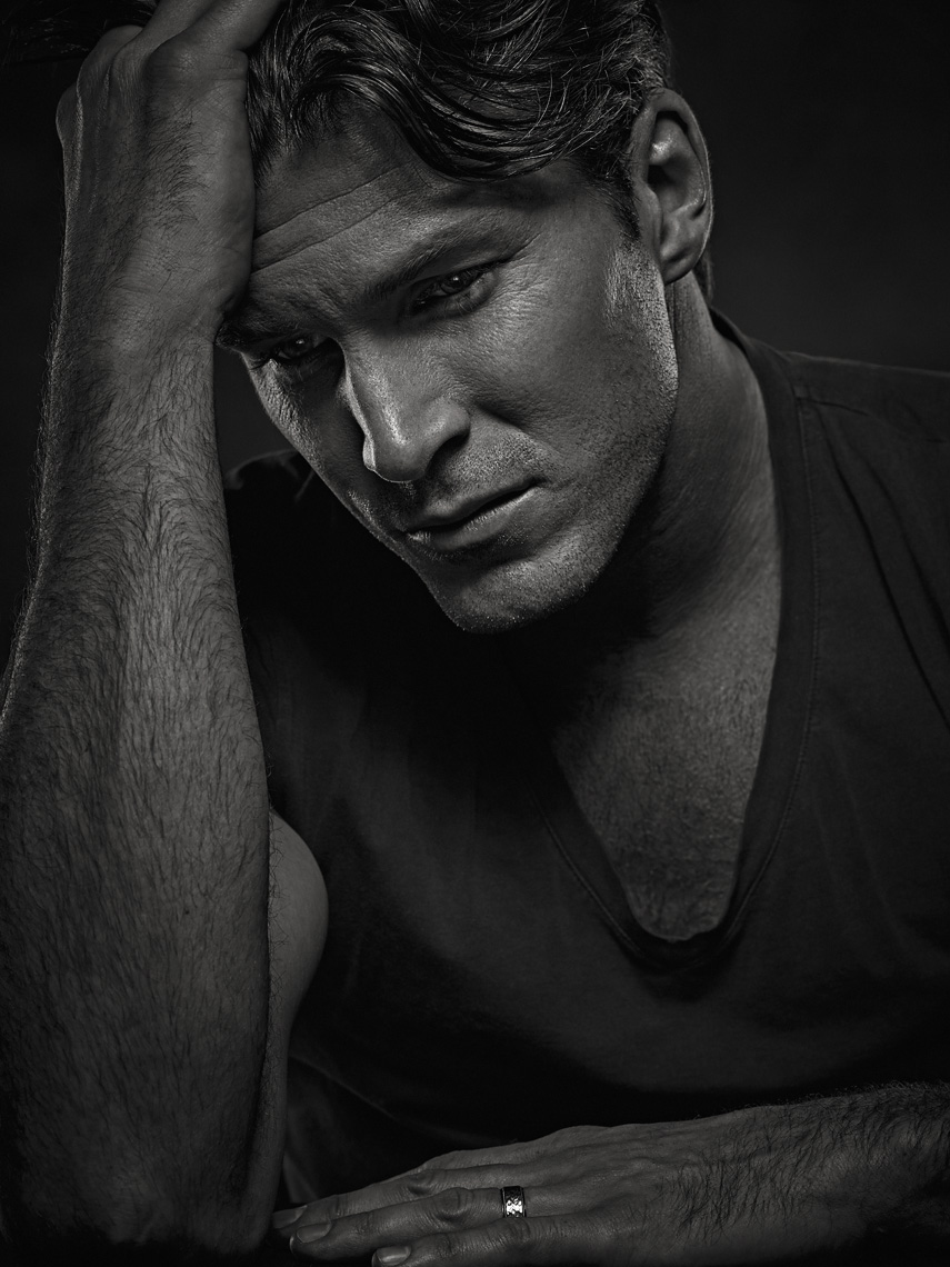 actor Christopher Russell in studio photographed by Vancouver celebrity photographer Waldy Martens