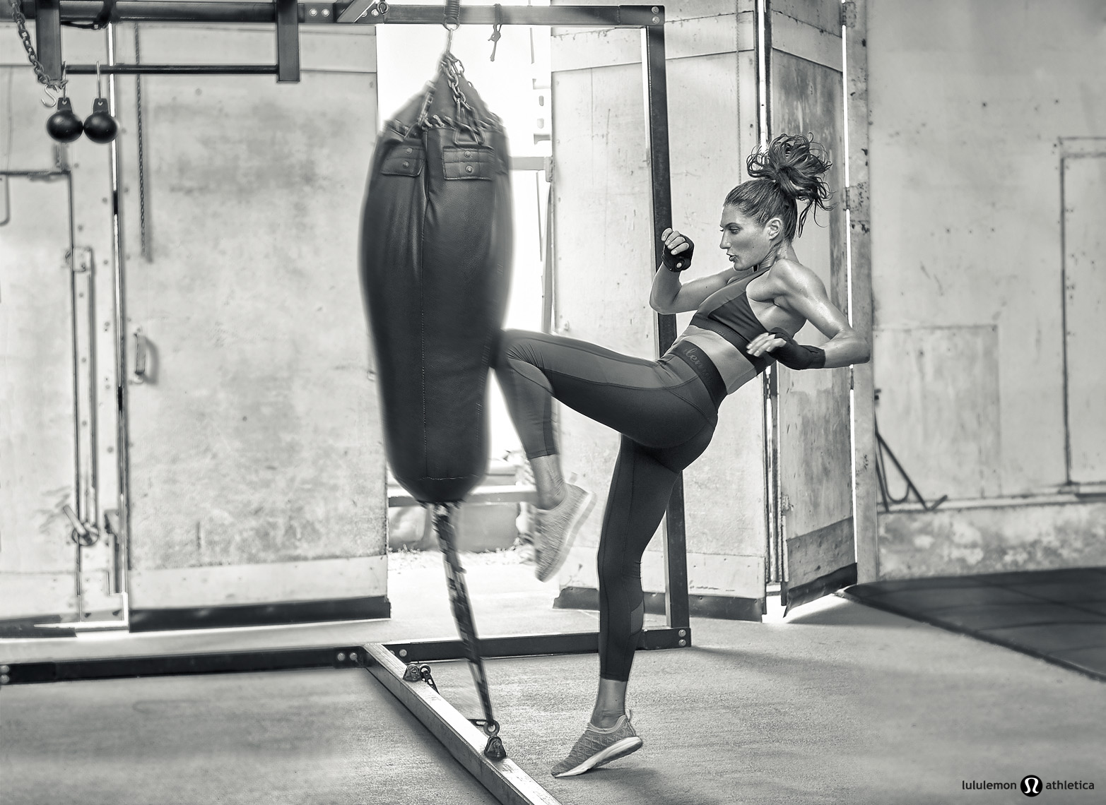 lululemon advertising campaign with female athlete wearing sportswear by Vancouver advertising photographer Waldy Martens