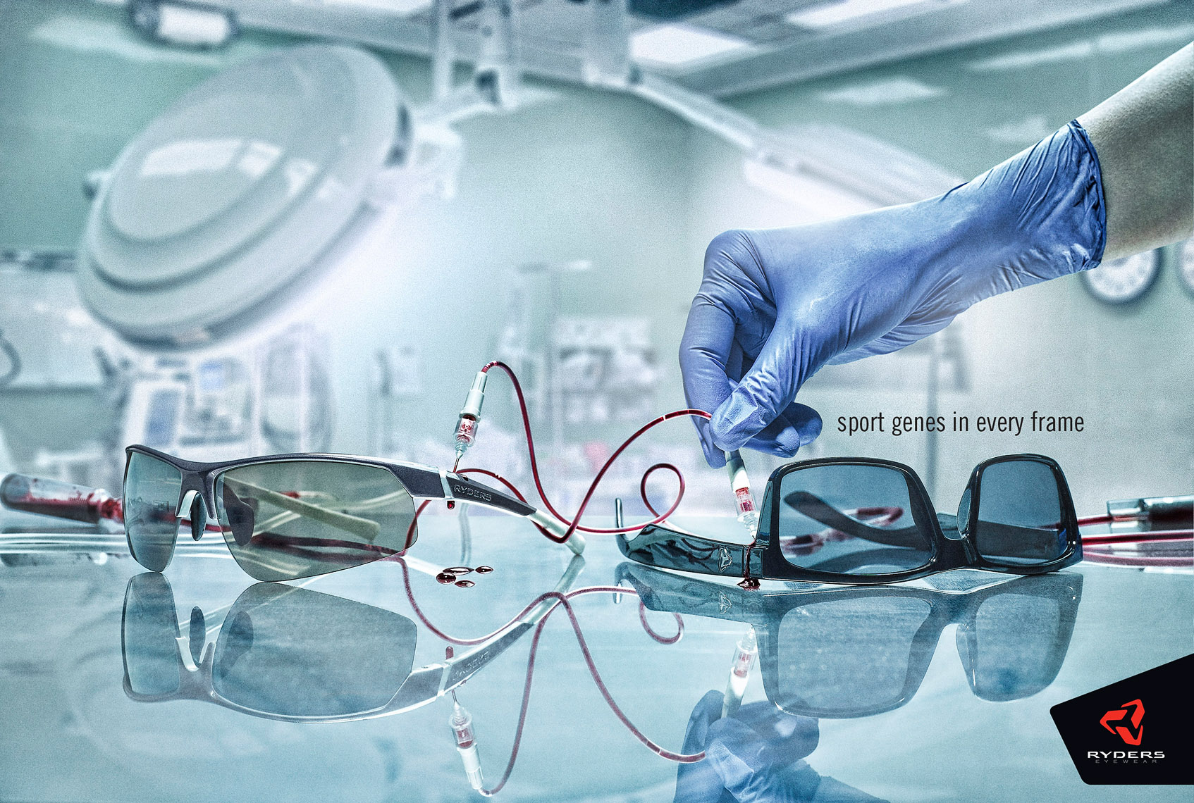 ryders eyewear hospital operating room sport genes blood transfusion ad